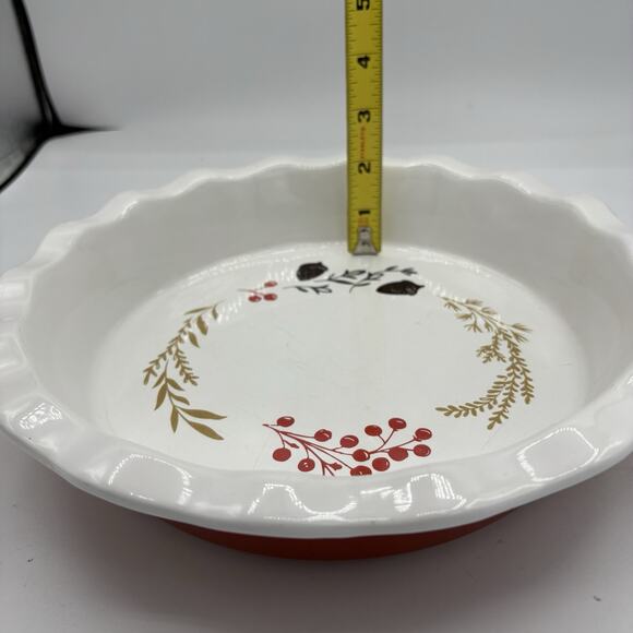 Threshold Pie Dish Baking Plate 10.5"x2" Fall Harvest Thanksgiving‎ Acorn Wheat - Picture 5 of 9